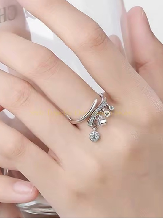 Anthropologie Jewelry - Sterling Silver 925 CZ Floral Cluster Ring - White